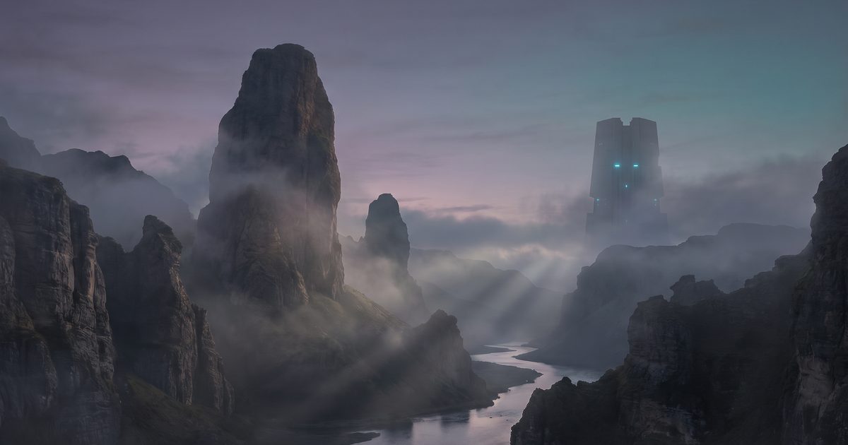 Environment art en Unreal Engine — escena real-time con iluminación de estudio