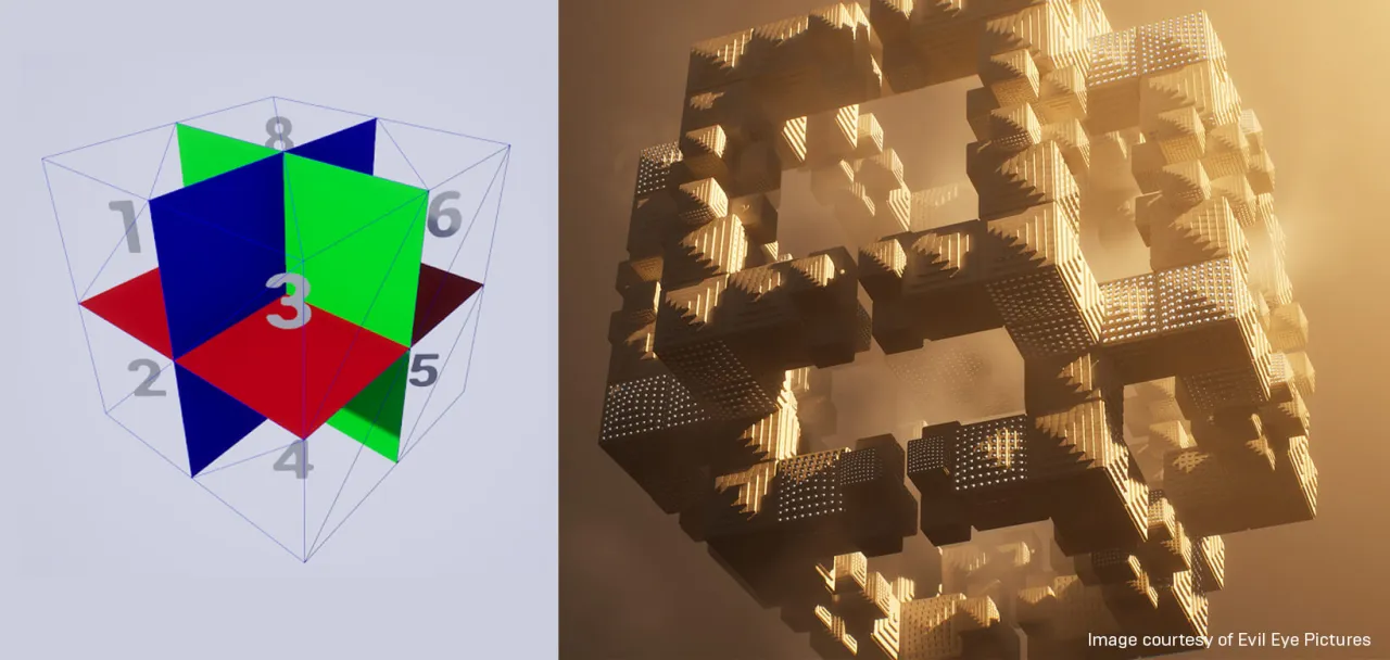 Pieza de motion con path tracing en tiempo real