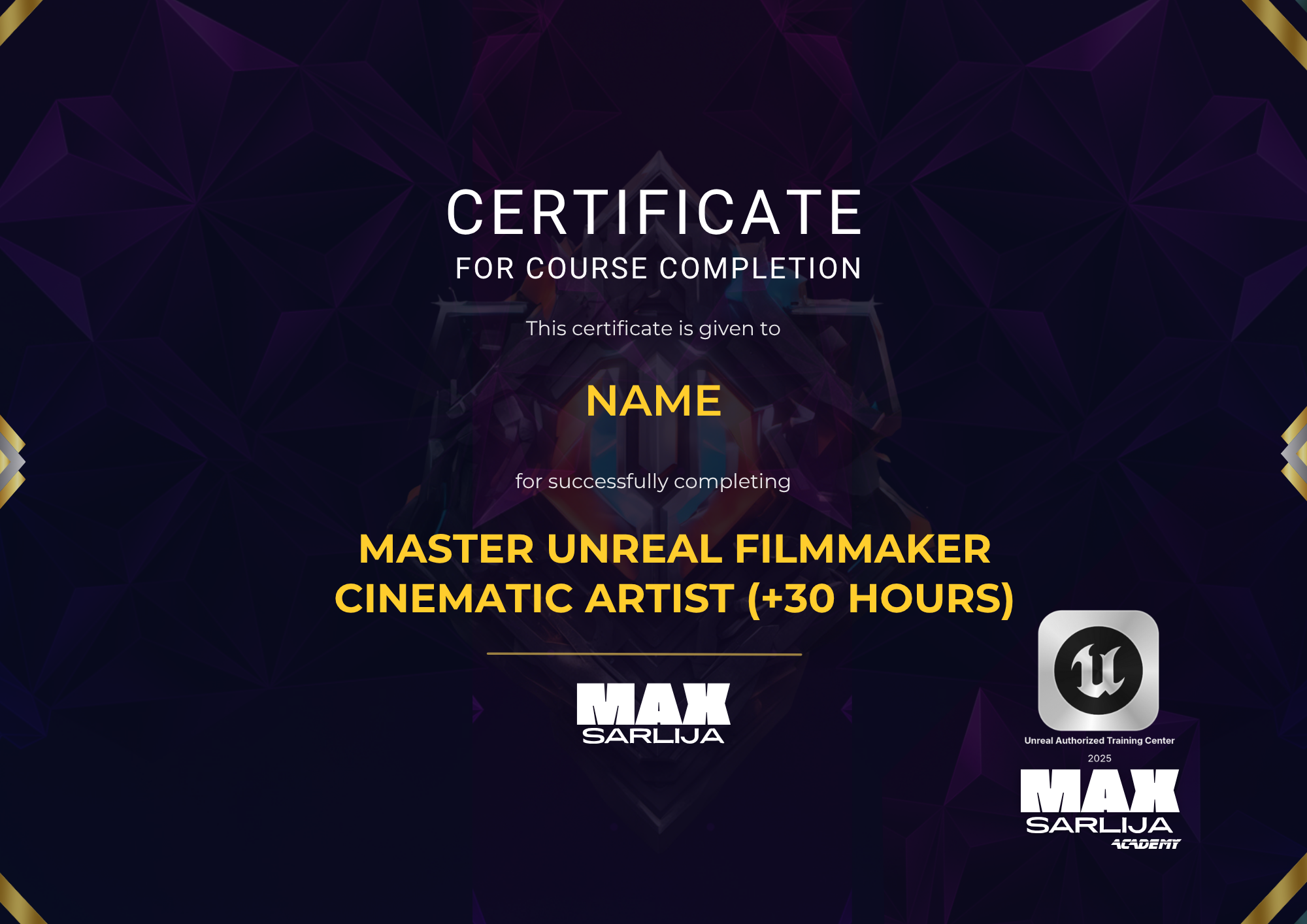 Certificado Master - Cinematic Artist